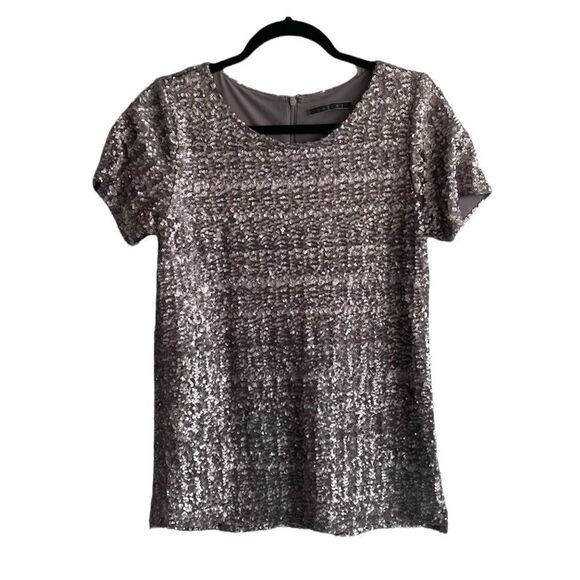 VELVET BY GRAHAM AND SPENCER Crew Neck Short Sleeve Blouse M - Picture 1 of 5